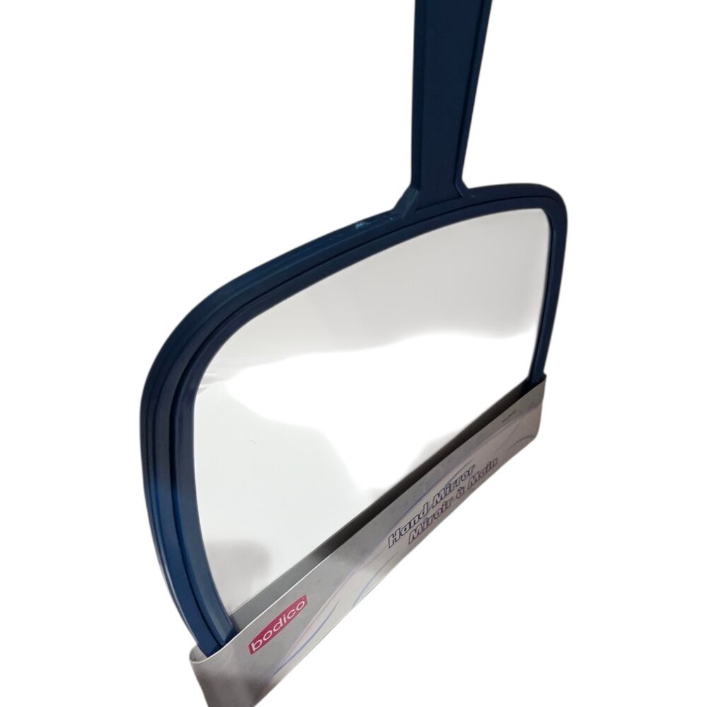 Hand Held Mirror with Blue Frame